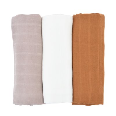 Lot de 3 langes coton bio ARC-EN-CIEL - Toscane LITTLE CREVETTE