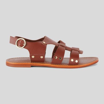 Sandales en cuir à clous MONOPRIX