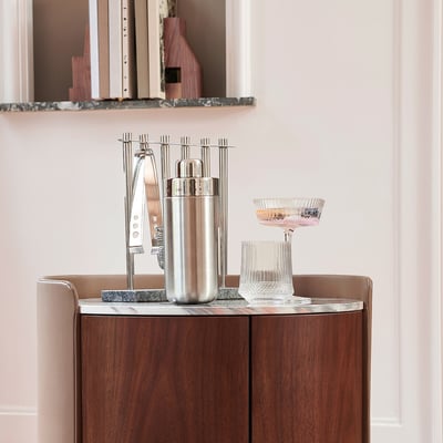 Conjunto de cocktail em aço inoxidável com suporte, REGENT AM.PM