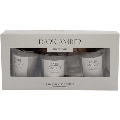 Coffret de 3 bougies avec pots en verre Fragrance Senteur ambre JARDINDECO