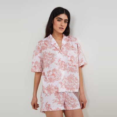 Pyjashort imprimé toile de Jouy en plumetis de coton BIO MONOPRIX