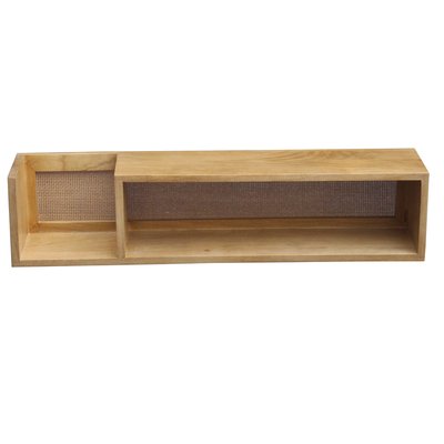 Etagère murale en bois manguier massif et cannage rotin L90 cm ACANGE MILIBOO