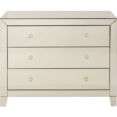 Commode 3 tiroirs en verre miroir, LUXURY KARE DESIGN