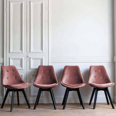 Chaises en velours, lot de 4, NORA HAPPY GARDEN