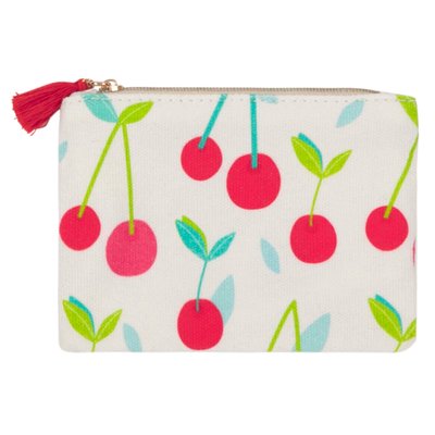 Porte-monnaie en coton imprimé cerises DRAEGER PARIS
