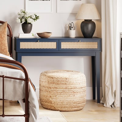Carmine Rattan 2 Drawer Dressing Table SO'HOME