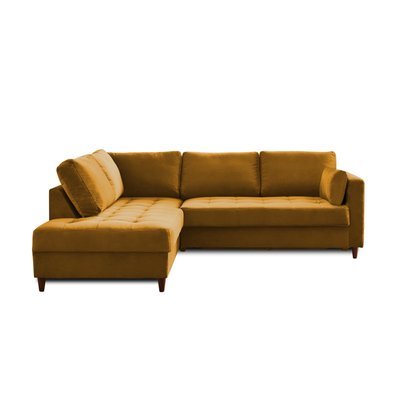 Canapé d'Angle Convertible en Velours 5 places - ANNA LISA DESIGN
