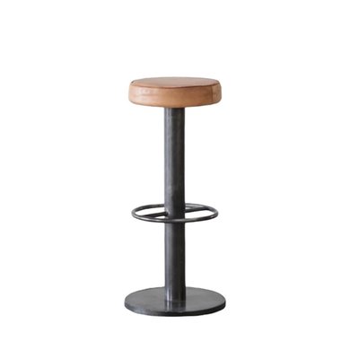 Tabouret de bar en acier et cuir - STEEL MATHI DESIGN