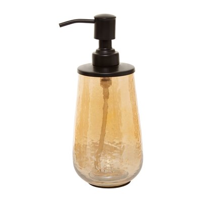 Dimpled Glass Black Effect Soap Dispenser SO'HOME
