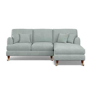 Emeline Soft Brushed Corner Chaise Sofa with Castor Legs (Right Facing ÉDITÉ