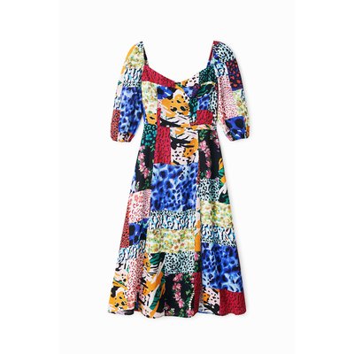 Robe évasée imprimé animal - MATERIAL FINISHES - S DESIGUAL