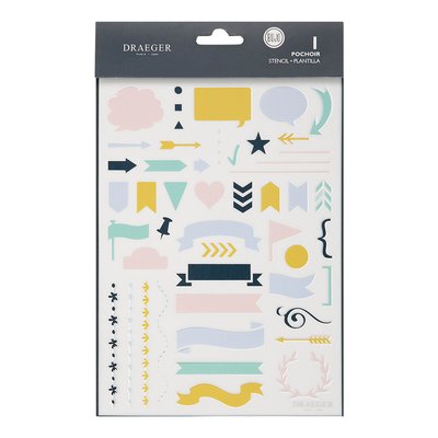 Pochoir Bullet journal agenda bannières DRAEGER PARIS
