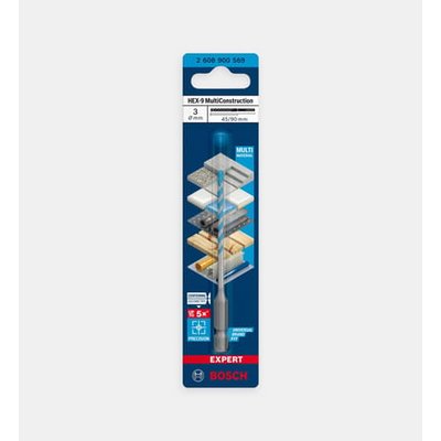 Foret Multi Construction Hex-9 - Ø3 X 45/90 Mm BOSCH