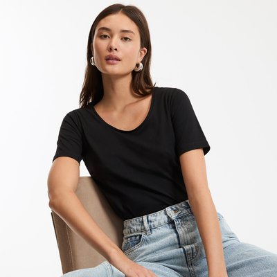 T-shirt met ronde hals en korte mouwen LA REDOUTE COLLECTIONS