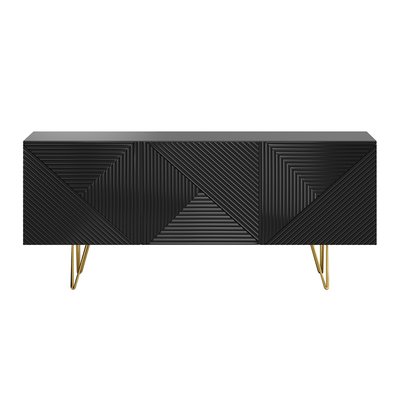 Buffet design 3 portes pieds métal doré L160 cm OZEN MILIBOO