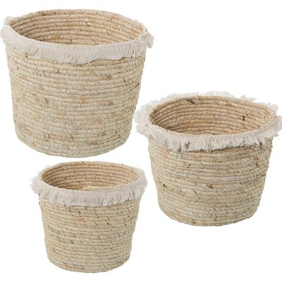 Paniers en osier, lot de 3, jonc de mer RECOLLECTION