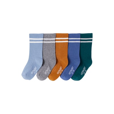 Lot de 5 paires de chaussettes côtelées rayées VERTBAUDET