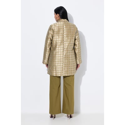Veste jacquard avec col à revers et manches ULLA POPKEN