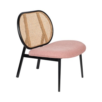 Fauteuil lounge en tissu et cannage - SPIKE ZUIVER