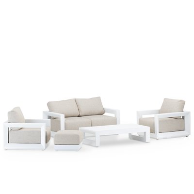 Salon de jardin 4 places, pouf, SAN FRANCISCO DEFORA HOME