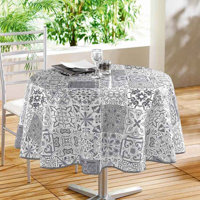Nappe Ronde En Pvc Impression "carreaux De Ciment" DOUCEUR D'INTÉRIEUR