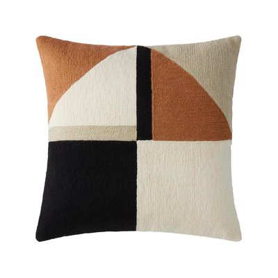 Housse de coussin Triago  en Broderie de laine au point de chaînette Jaune 40x40 cm MADURA