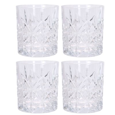 Set de 4 verres à whisky avec motifs embossés 230ml WADIGA