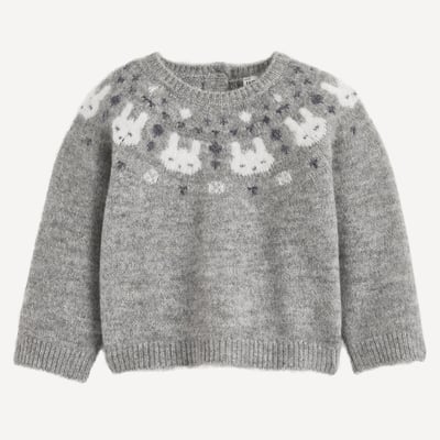 Pull col rond, en grosse maille, motif jacquard, boutonné au dos LA REDOUTE COLLECTIONS