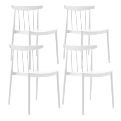 Lot de 4 chaises de terrasse en plastique, LISBOA OVIALA