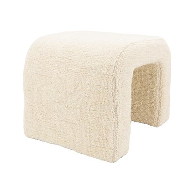 Banc blanc tissu bouclettes L 40 cm AUBRY GASPARD