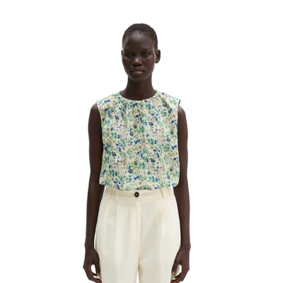 Top chemisier à motifs cropped en voile de coton léger MARC O'POLO