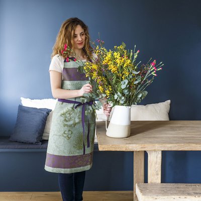 Tablier en Coton, FLEURS À CROQUER LE JACQUARD FRANCAIS