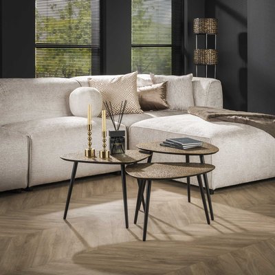 Table basse design organique effet cuivré (lot de 3) RALF PIER IMPORT