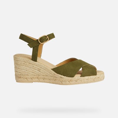 Espadrilles compensées vertes outlet
