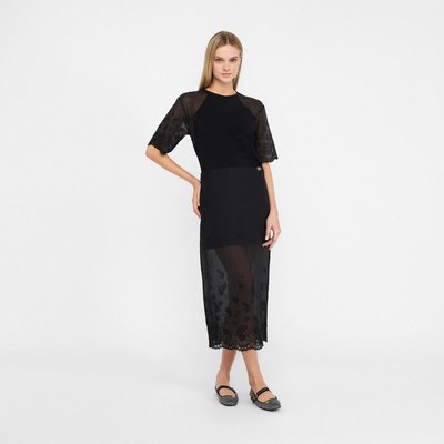 T-shirt en coton et organza LIU JO