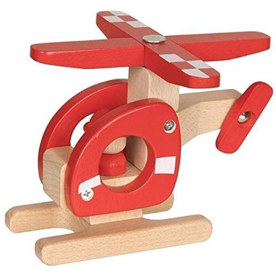 Hélicoptère en bois rouge GOKI