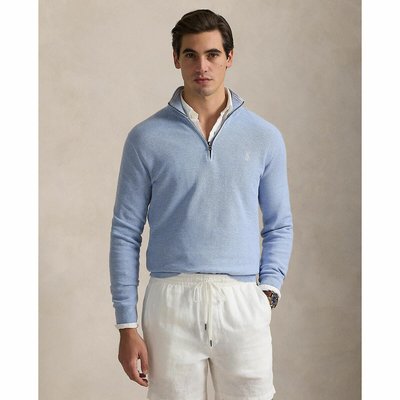 Half Zip-Up Jumper in Cotton Pique POLO RALPH LAUREN