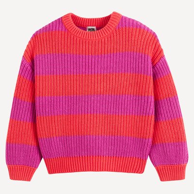 Gestreepte trui met ronde hals in grof tricot LA REDOUTE COLLECTIONS