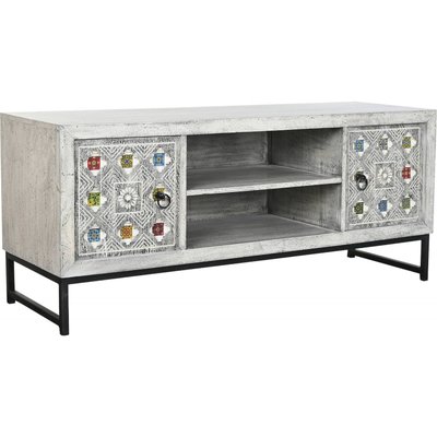 Meuble TV bois motifs céramique, Indio RECOLLECTION