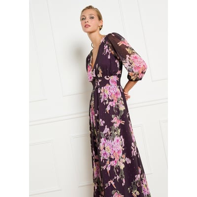 Robe maxi cache-coeur fleurie LOLALIZA