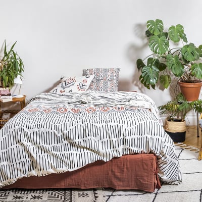 Parure housse de couette en coton imprimée, Ethnic C DESIGN HOME TEXTILE
