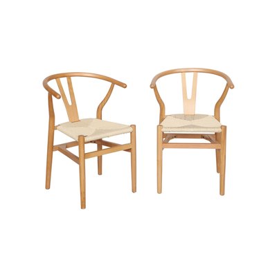 Chaise vintage bois de hêtre et cordes (lot de 2) CECILE SWEEEK