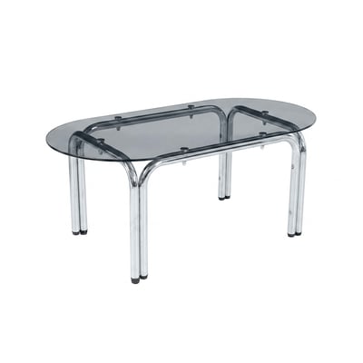 Table basse en verre trempé ovale 110x55 cm, LEWIS OVIALA