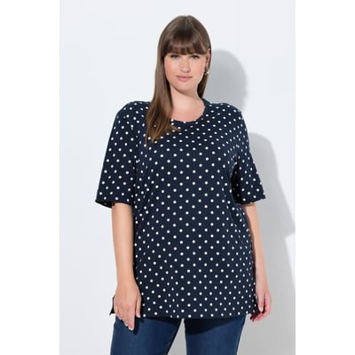 T-shirt à pois, col rond et manches courtes ULLA POPKEN