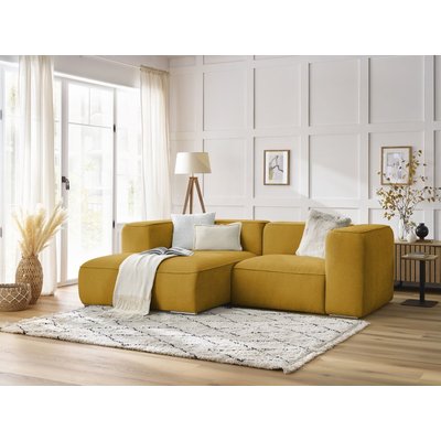 Canapé d'angle fixe 3 places en tissu texturé, ZEPHYR BOBOCHIC