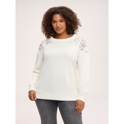 Sweat-shirt avec broderies florales FIORELLA RUBINO