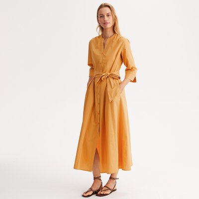 Robe longue évasée en coton ANNE WEYBURN