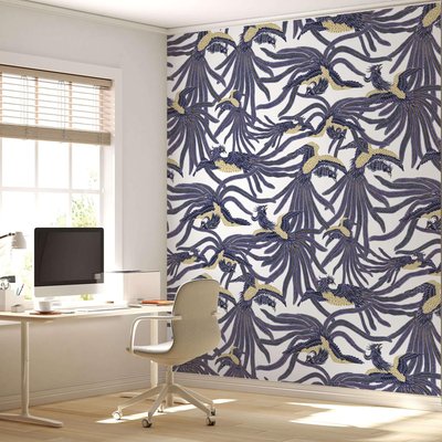 Papier peint avec Phénix mythique, Fond blanc - 425x260 cm (l x h) LA TOUCHE ORIGINALE