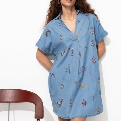Robe courte brodée PROMOD