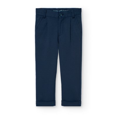 Pantalon droit uni avec fermeture à bouton et fermeture éclair BOBOLI
